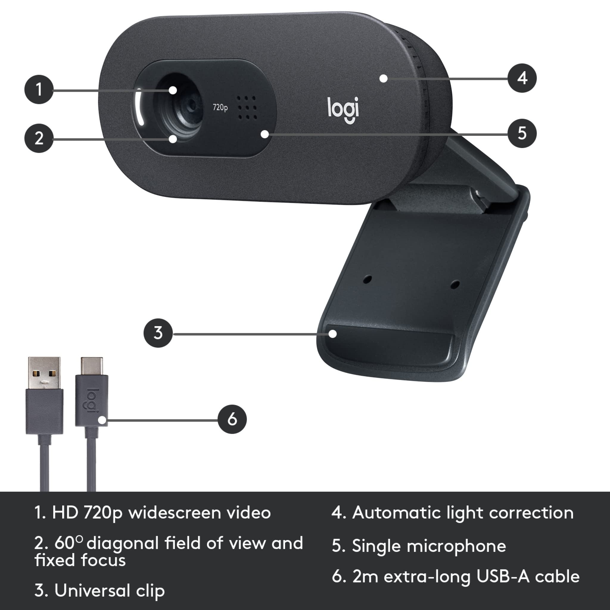 logitech-c505-hd-webcam-720p-schwarz-mit-mikrofon image 8