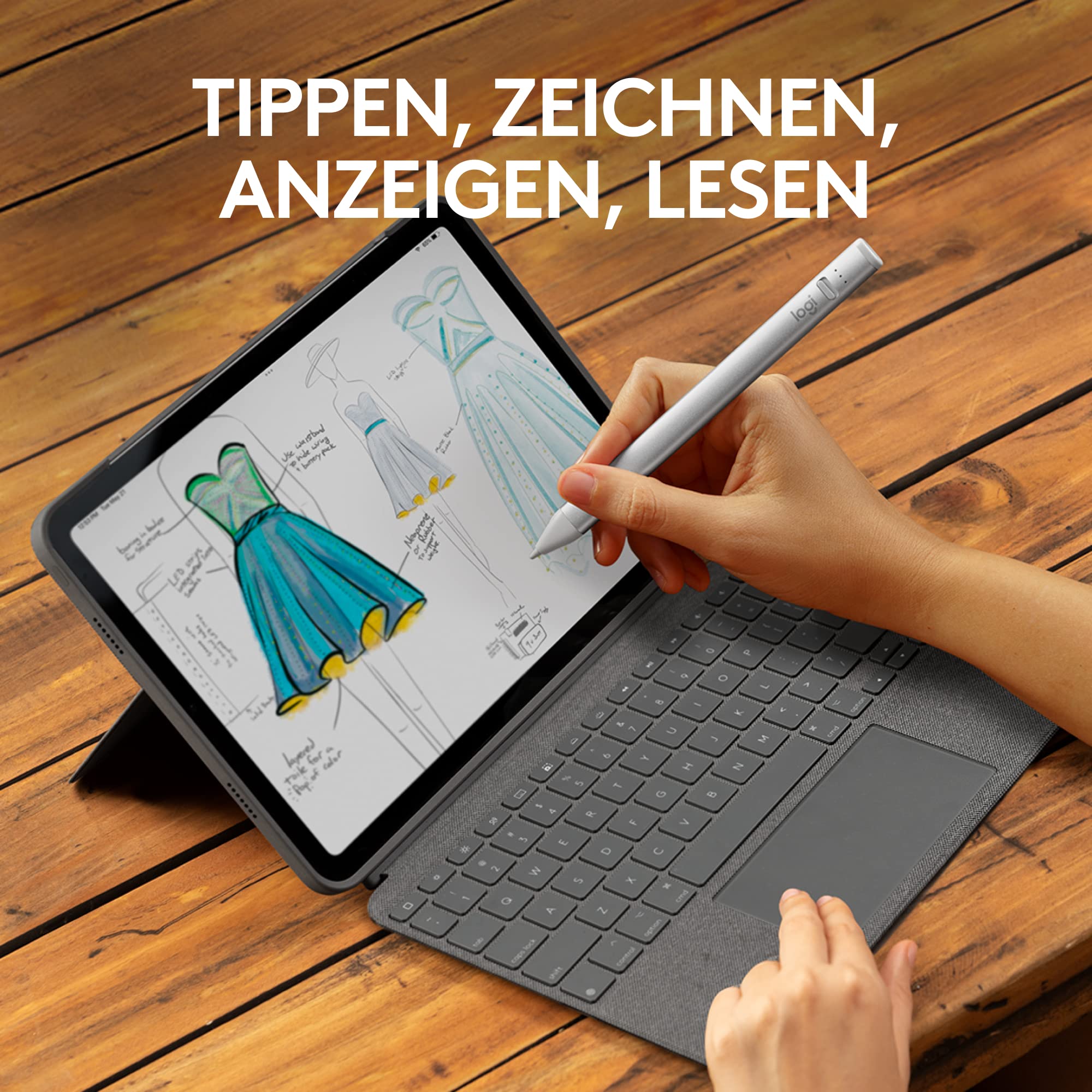 logitech-combo-touch-12-9-crayon-stift-qwertz-grau image 4