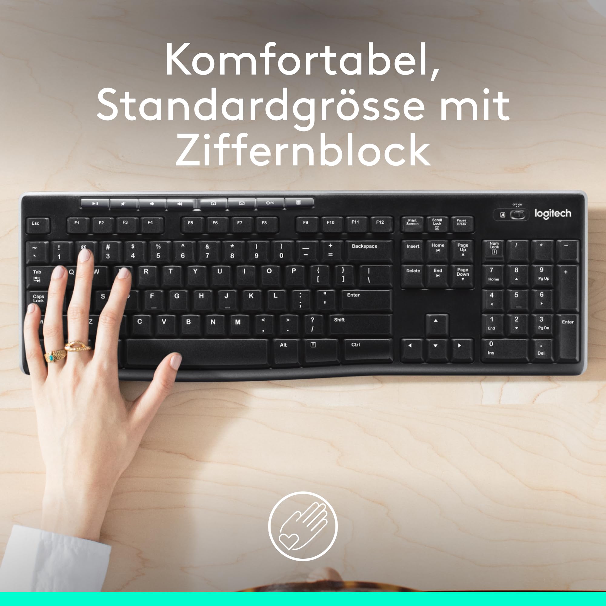 logitech-k270-kabellose-tastatur-qwertz-mit-nummernblock image 2