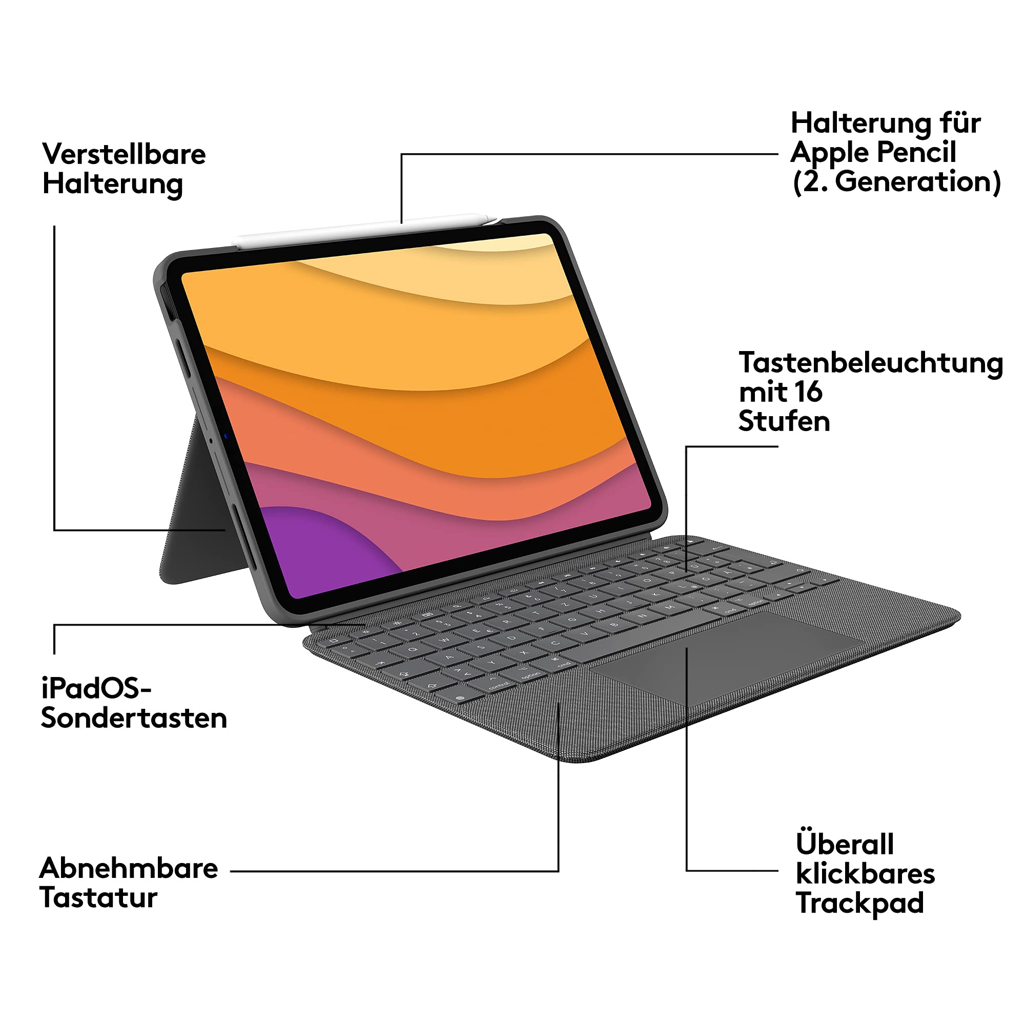 logitech-combo-touch-ipad-air-tastatur-h-lle-qwertz-grau image 8
