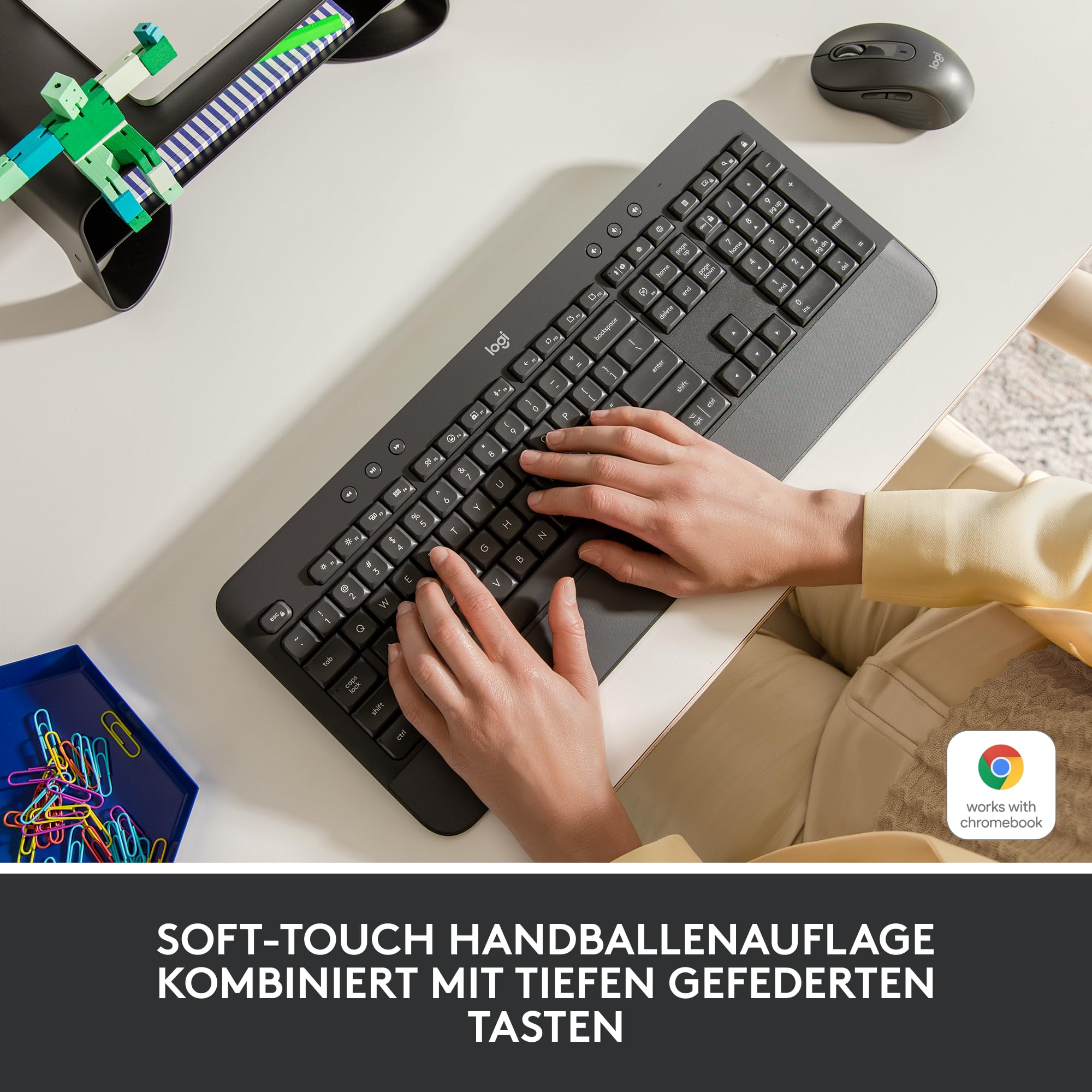 logitech-signature-k650-kabellose-tastatur-grau-mit-handballenauflage image 2
