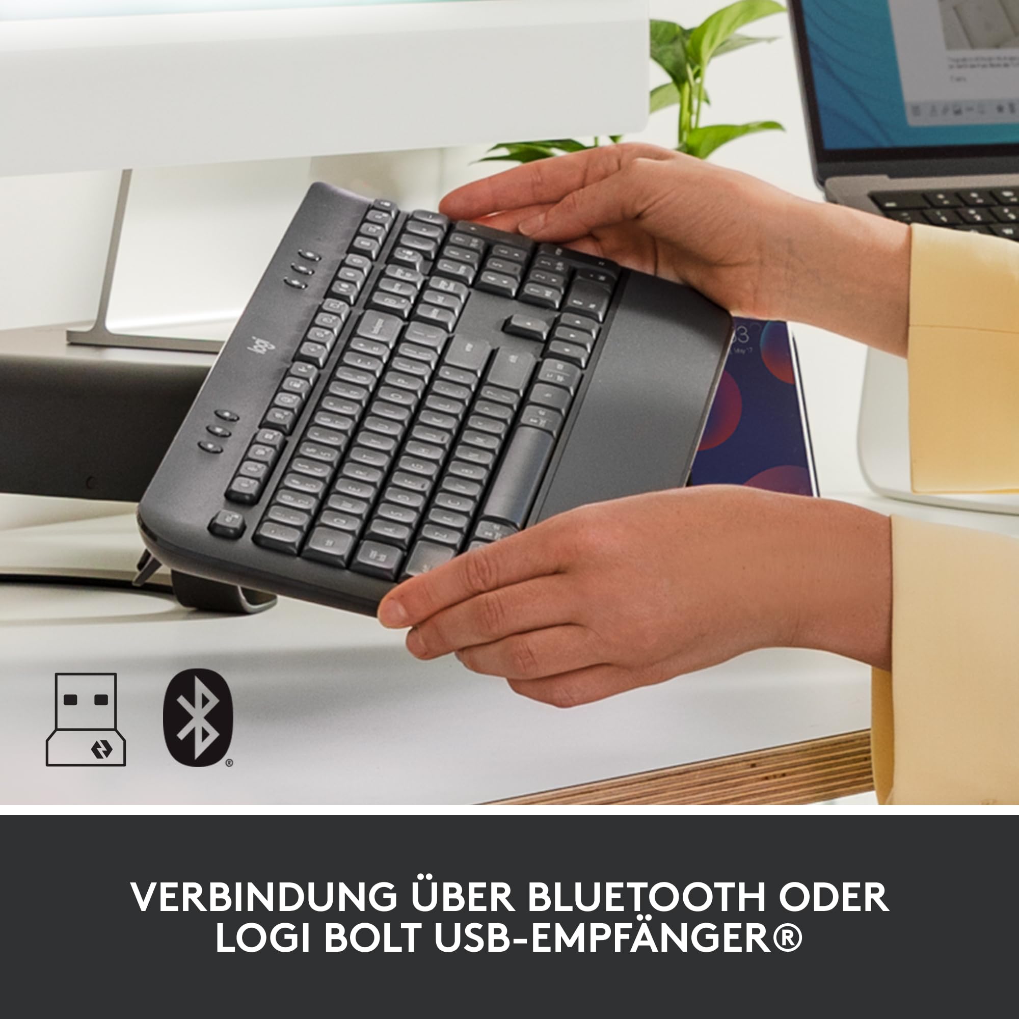 logitech-signature-k650-kabellose-tastatur-grau-mit-handballenauflage image 4