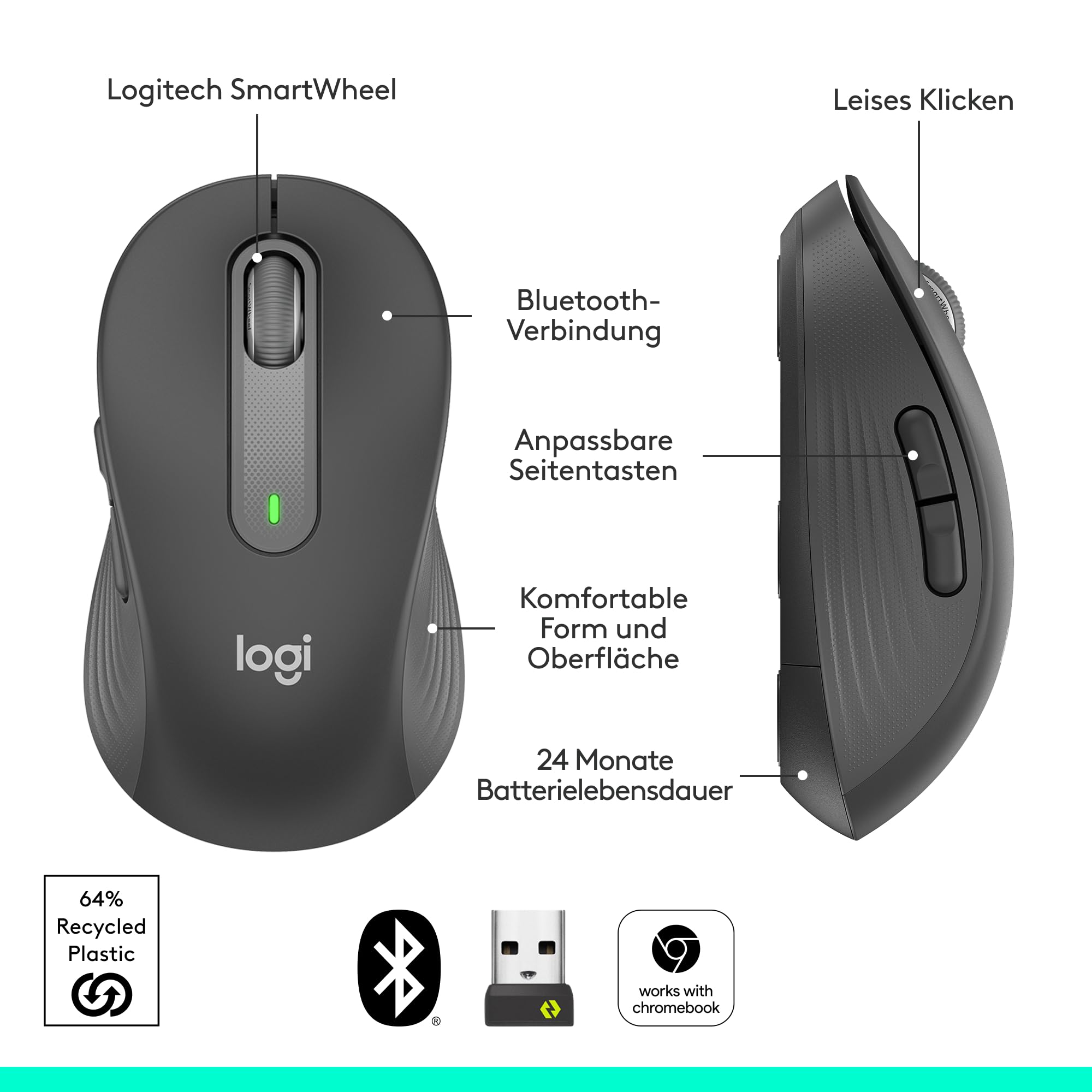 logitech-signature-m650-maus-grafit-kleine-h-nde-leise image 8