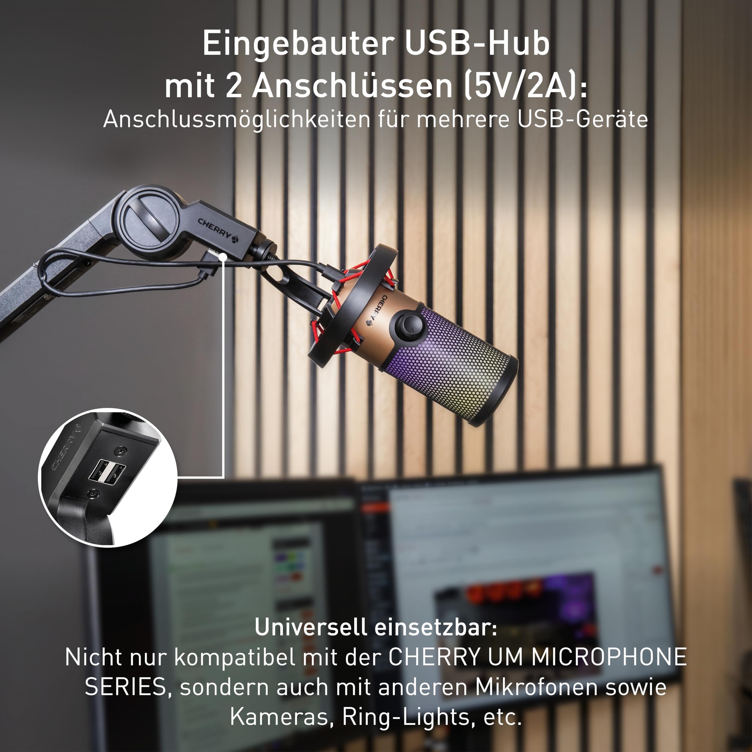 cherry-ma-6-0-uni-usb-mikrofonarm-schwarz-mit-hub image 2