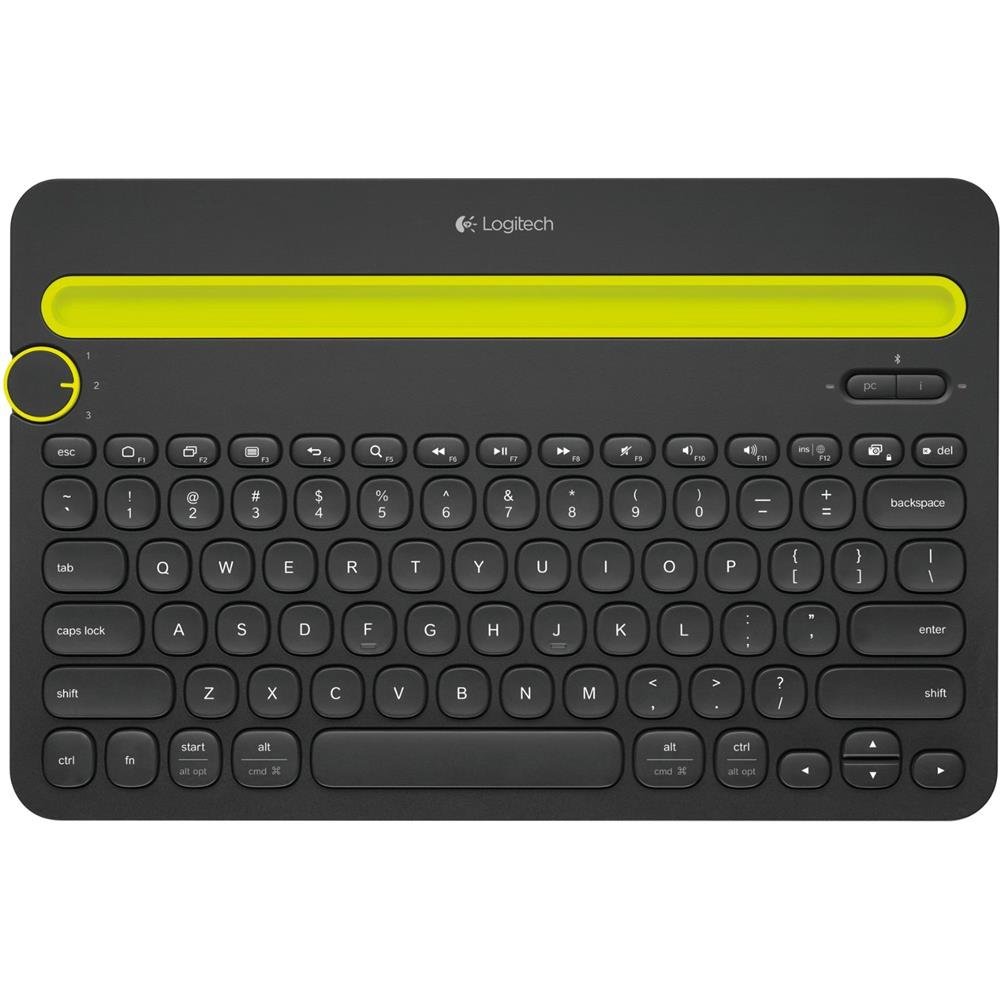 logitech-k480-kabellose-bluetooth-tastatur-schwarz-mit-halterung image 1