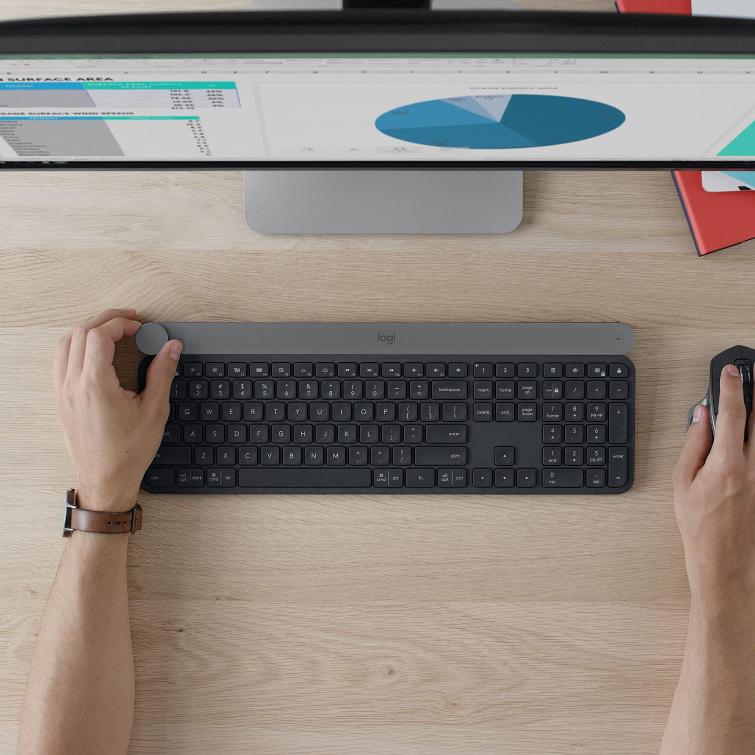 logitech-craft-kabellose-tastatur-qwertz-graphit-mit-drehregler image 4