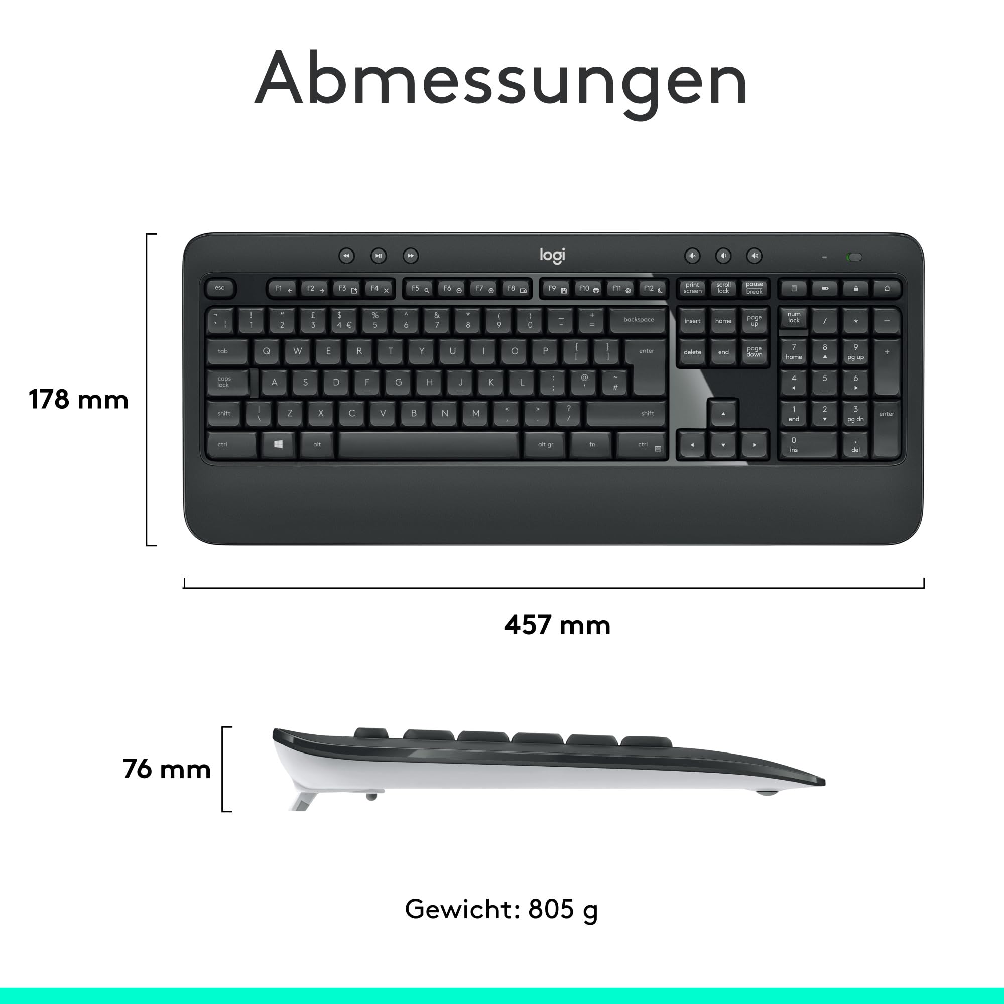 logitech-mk540-advanced-tastatur-maus-set-qwertz-schwarz image 7