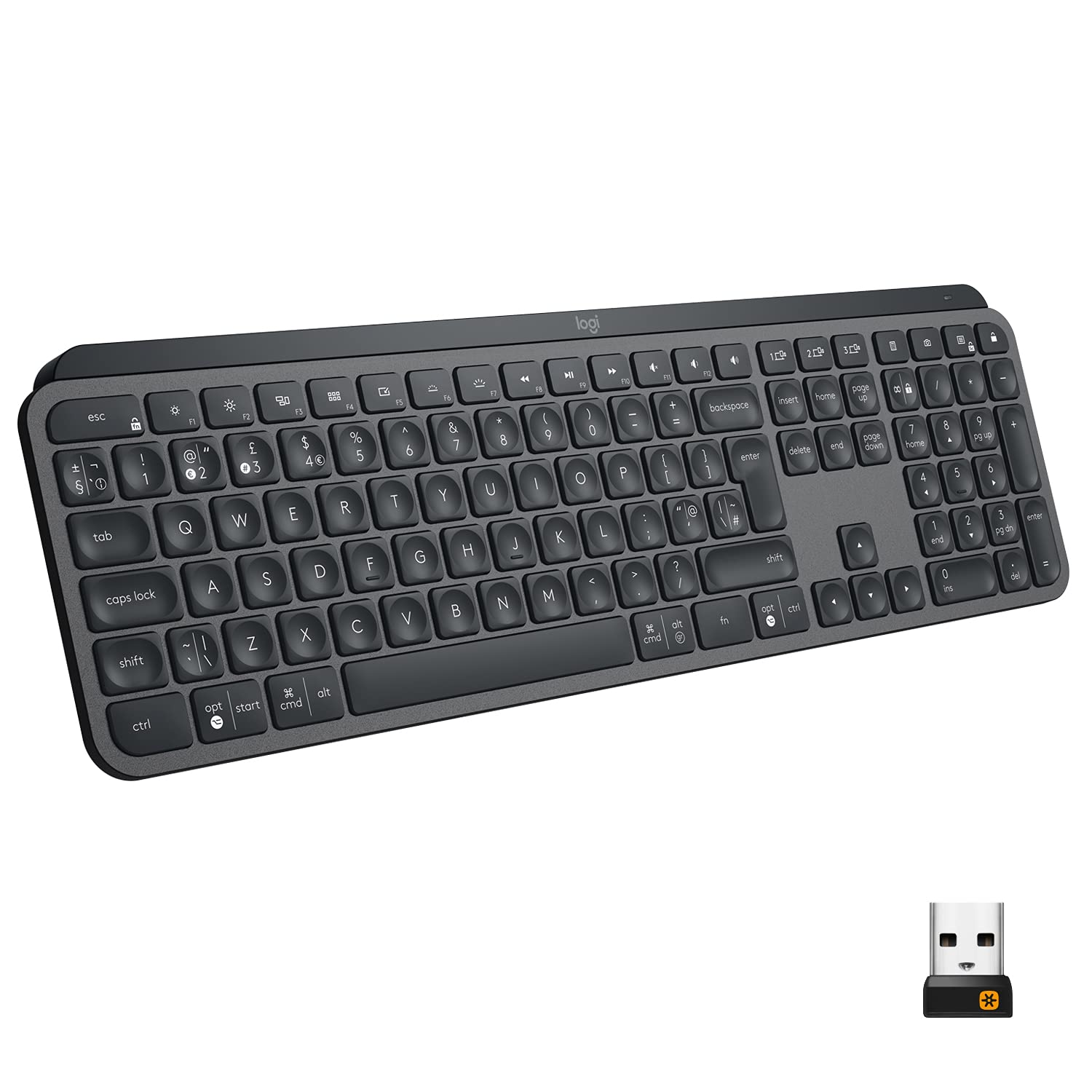 logitech-mx-keys-tastatur-schwarz-qwertz-bluetooth-usb-c-beleuchtet image 1