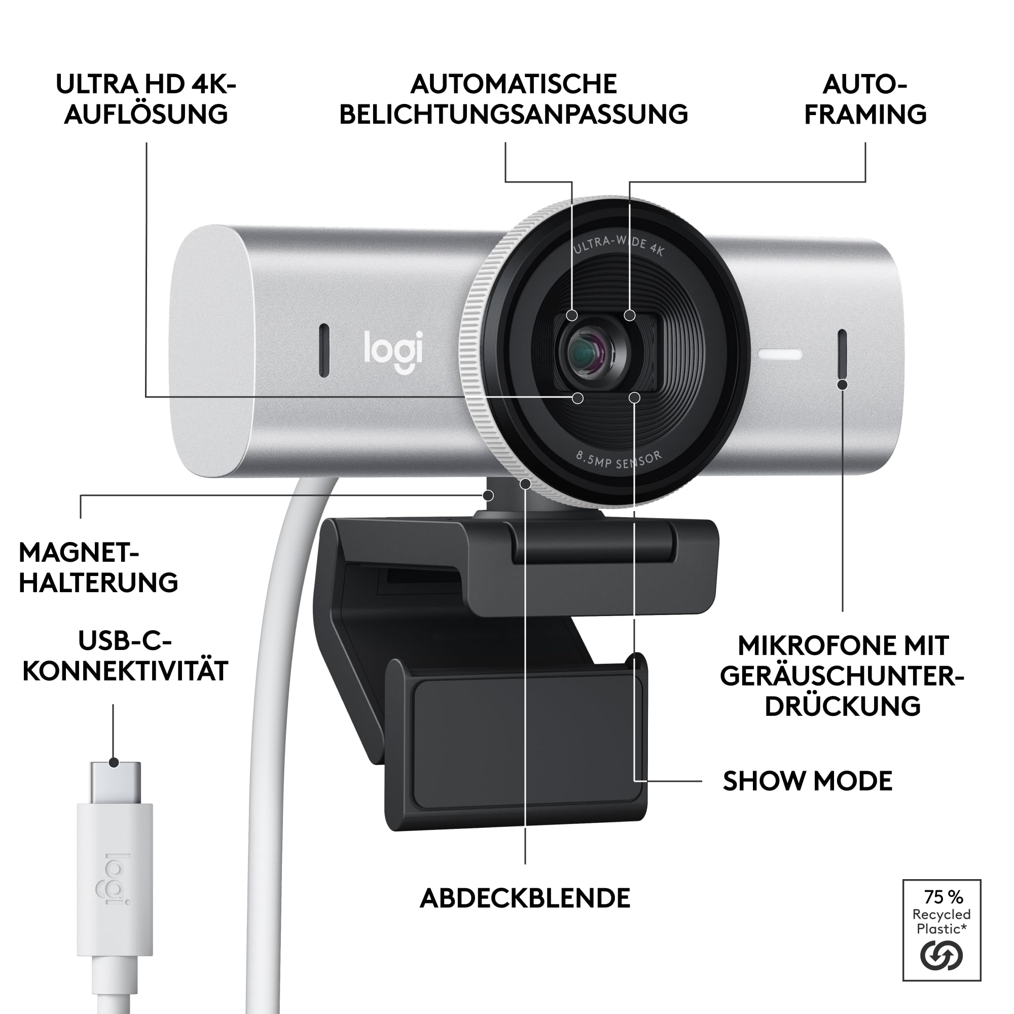logitech-mx-brio-4k-webcam-pale-grey-streaming-webcam image 7