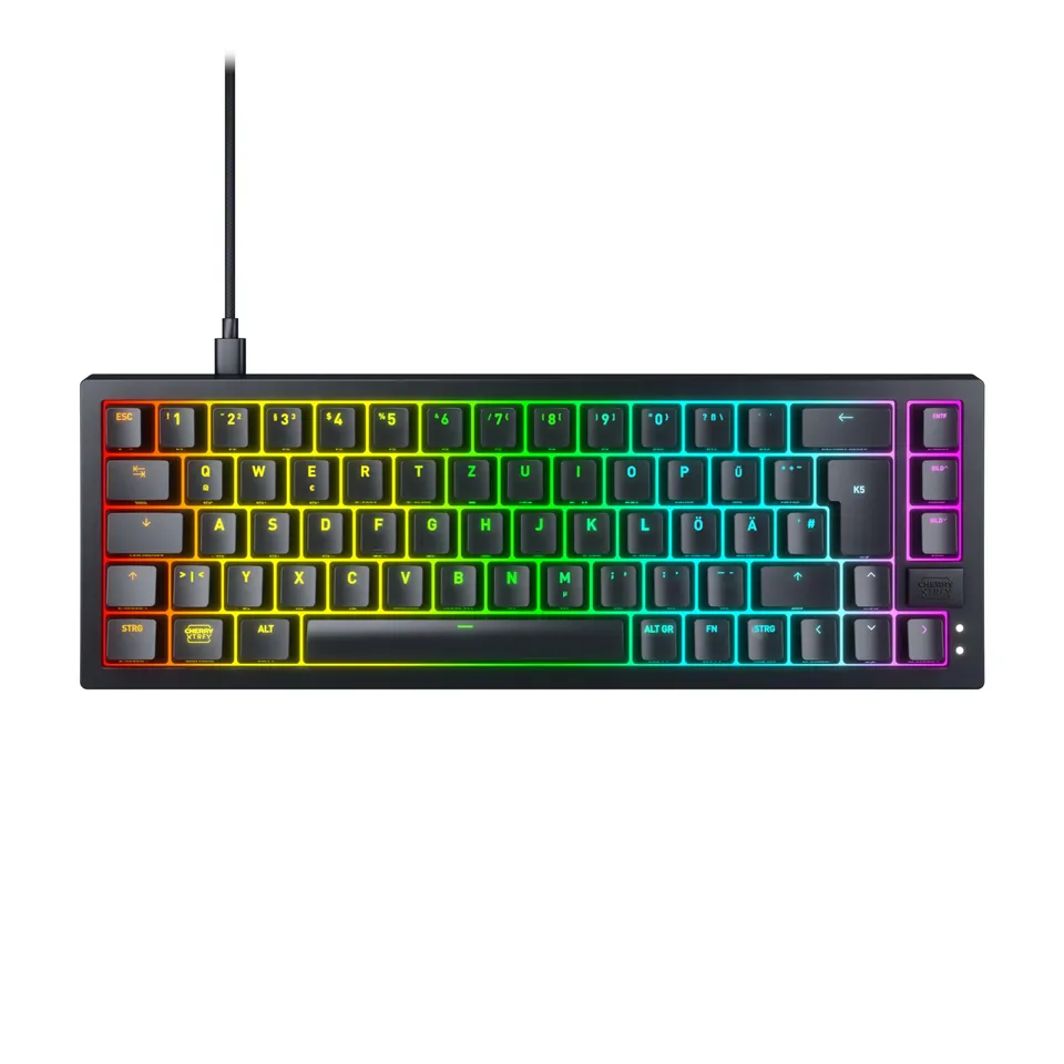 cherry-xtrfy-k5v2-compact-gaming-tastatur-qwertz-mx-red-schwarz image 1