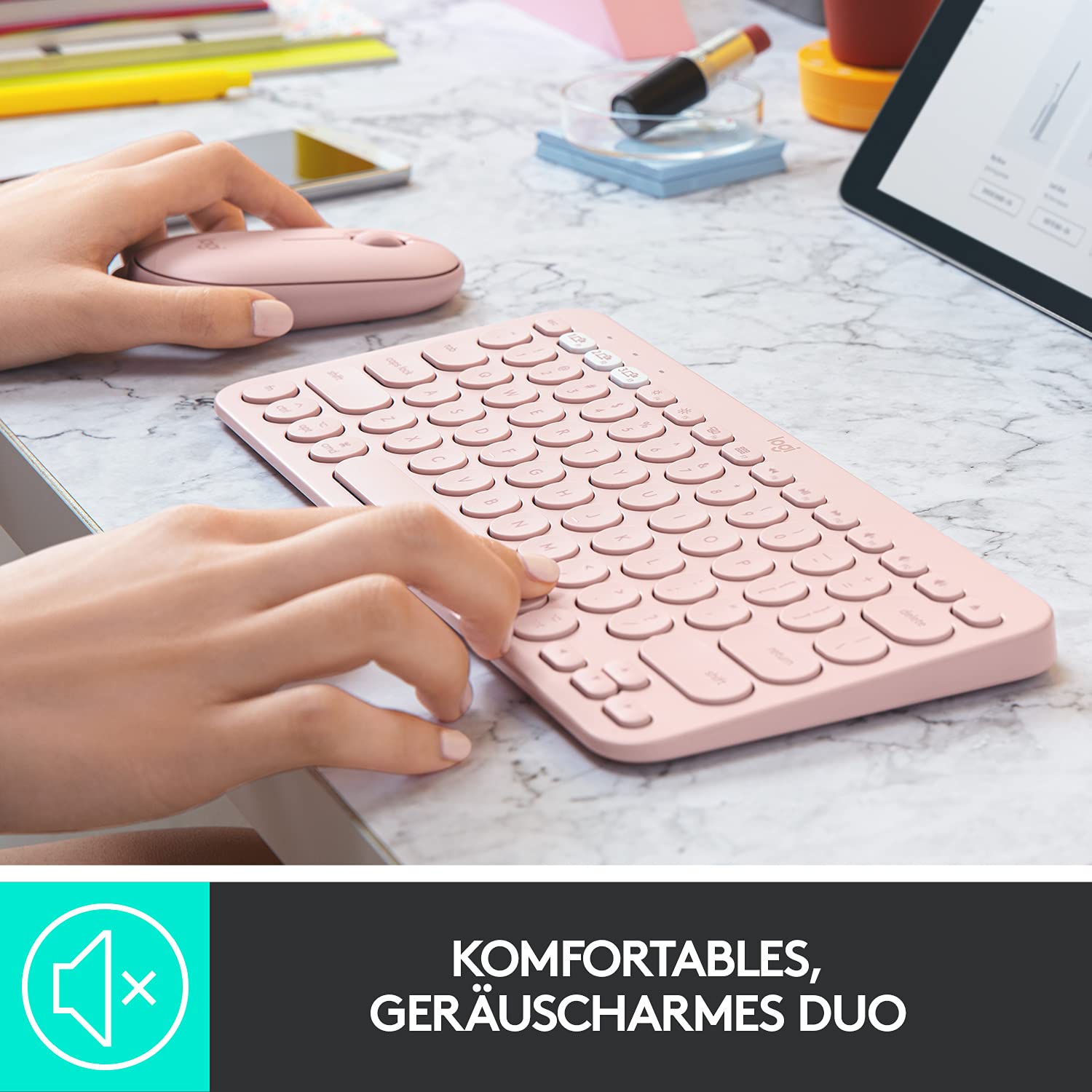 logitech-k380-f-r-mac-m350-set-rosa-bluetooth image 3