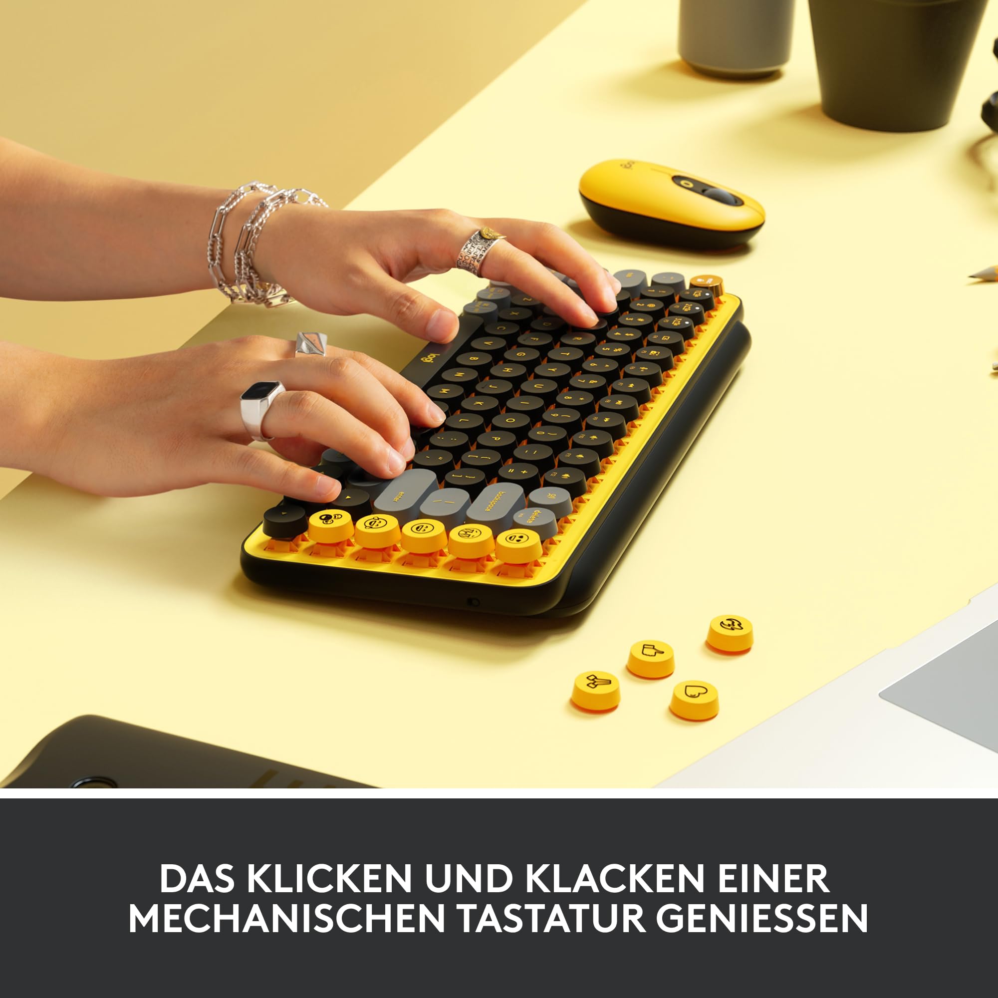 logitech-pop-keys-tastatur-blast-gelb-kabellos-mechanisch-emoji image 4