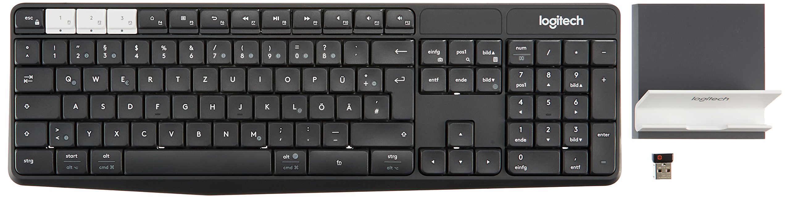 logitech-k375s-tastatur-mit-halterung-graphit-kabellos-multi-device image 2