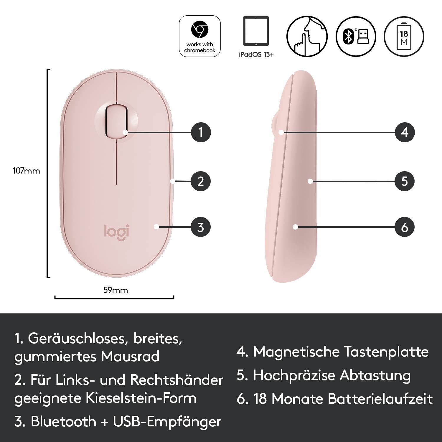 logitech-pebble-m350-funkmaus-rosa-leise-bluetooth image 8