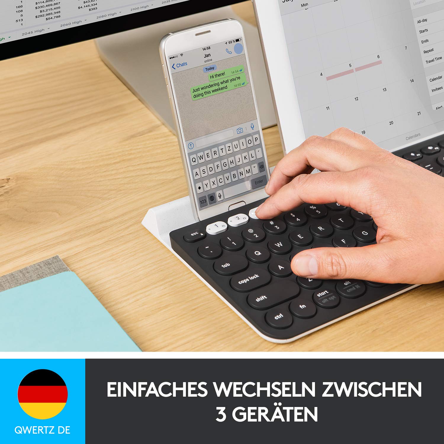 logitech-k800-kabellose-tastatur-qwertz-beleuchtet-schwarz image 2