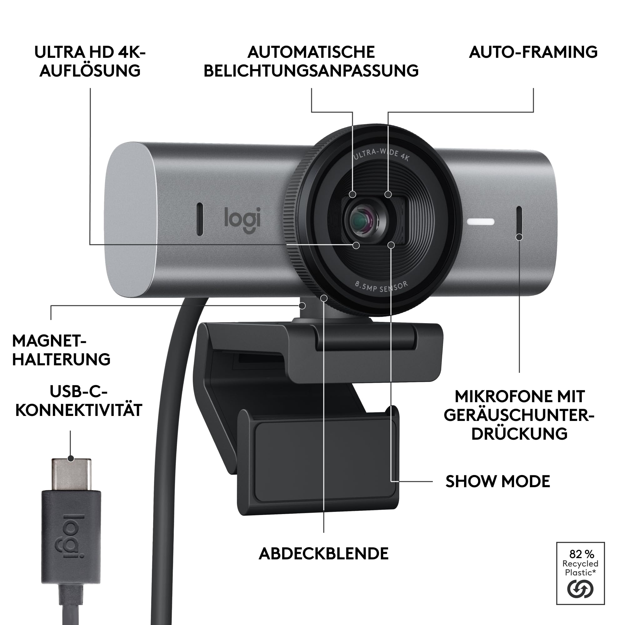 logitech-mx-brio-4k-webcam-graphite-usb-c-mit-mikrofon image 7