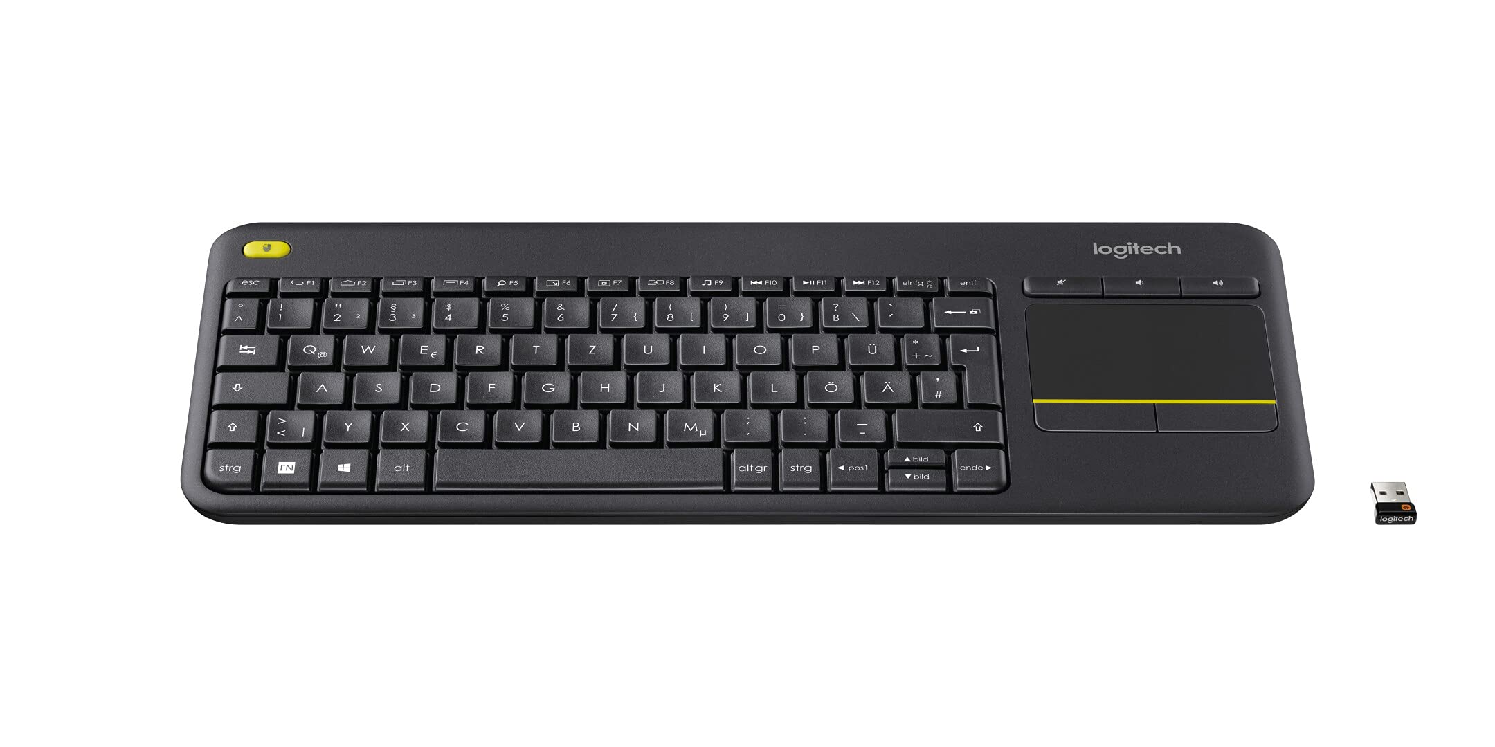logitech-k400-plus-kabellose-tastatur-mit-touchpad-schwarz-tv image 4