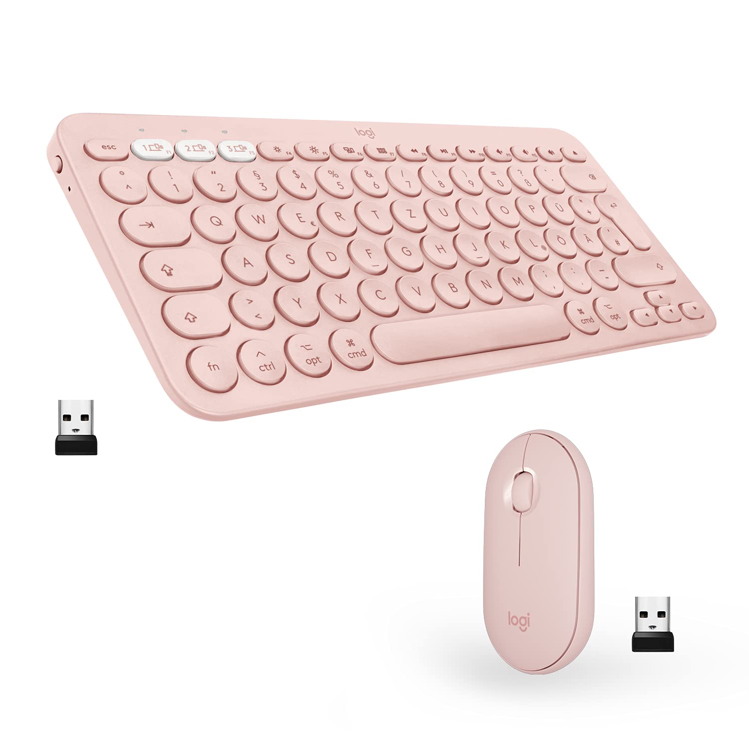 logitech-k380-f-r-mac-m350-set-rosa-bluetooth image 1