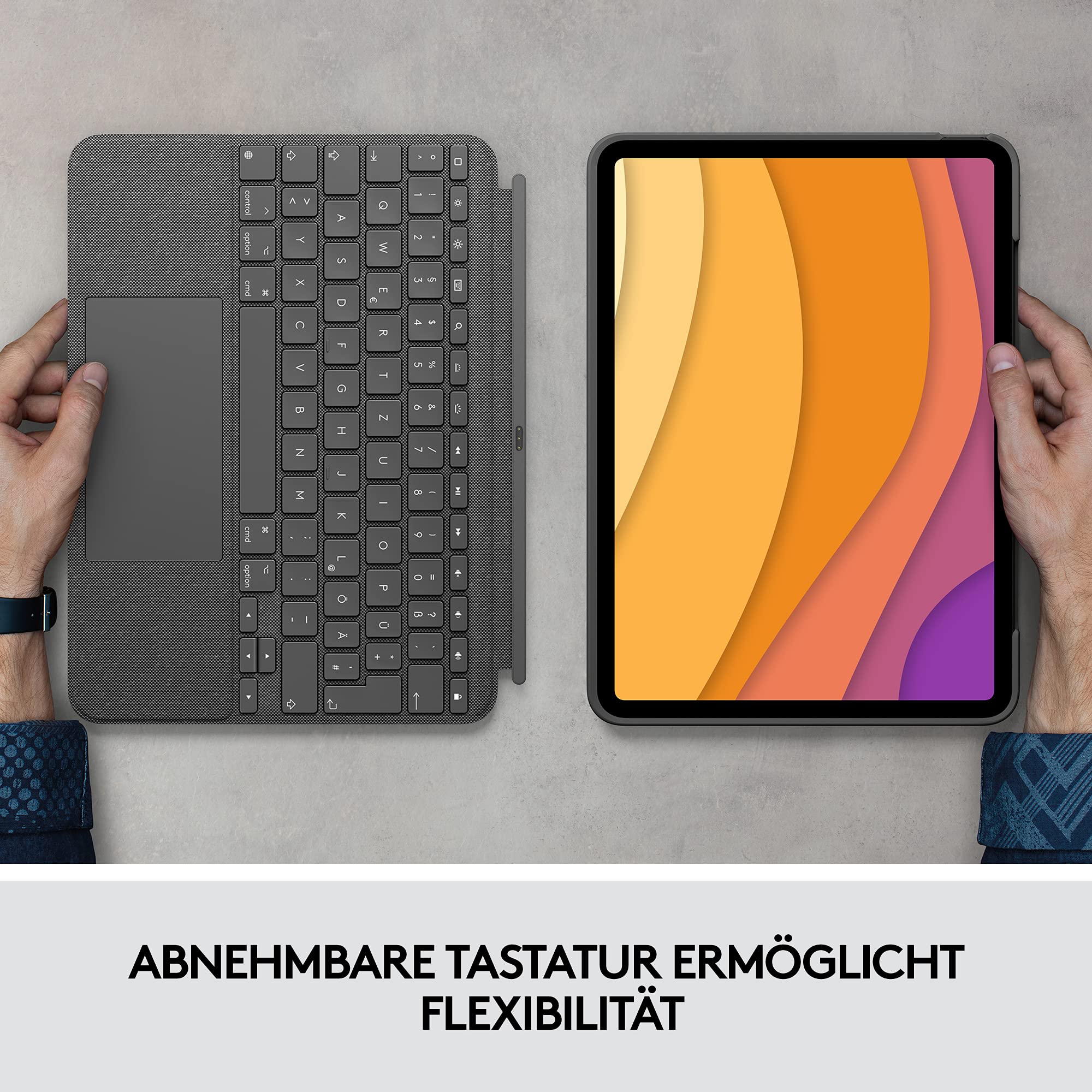 logitech-combo-touch-ipad-air-tastatur-h-lle-qwertz-grau image 7
