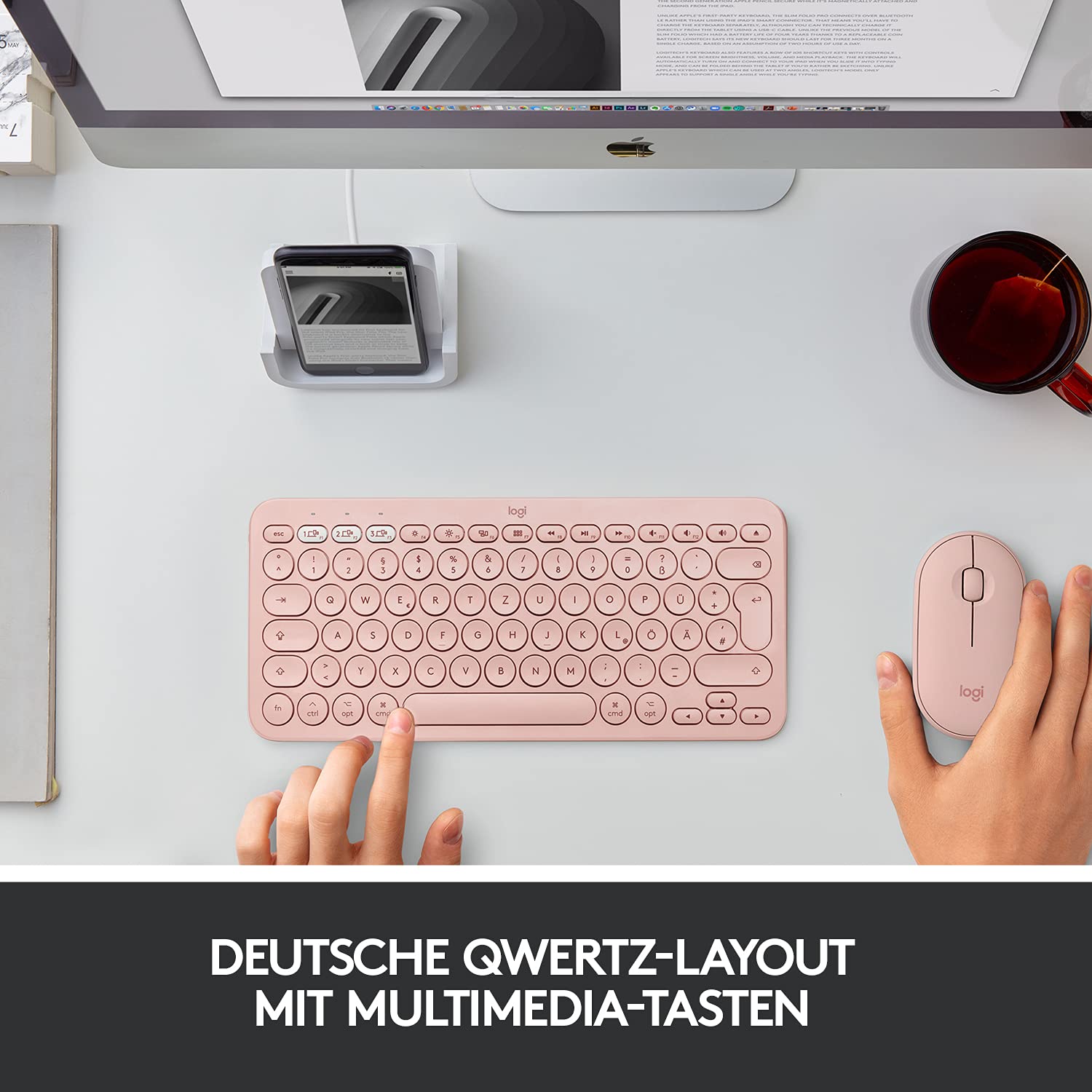 logitech-k380-f-r-mac-m350-set-rosa-bluetooth image 2