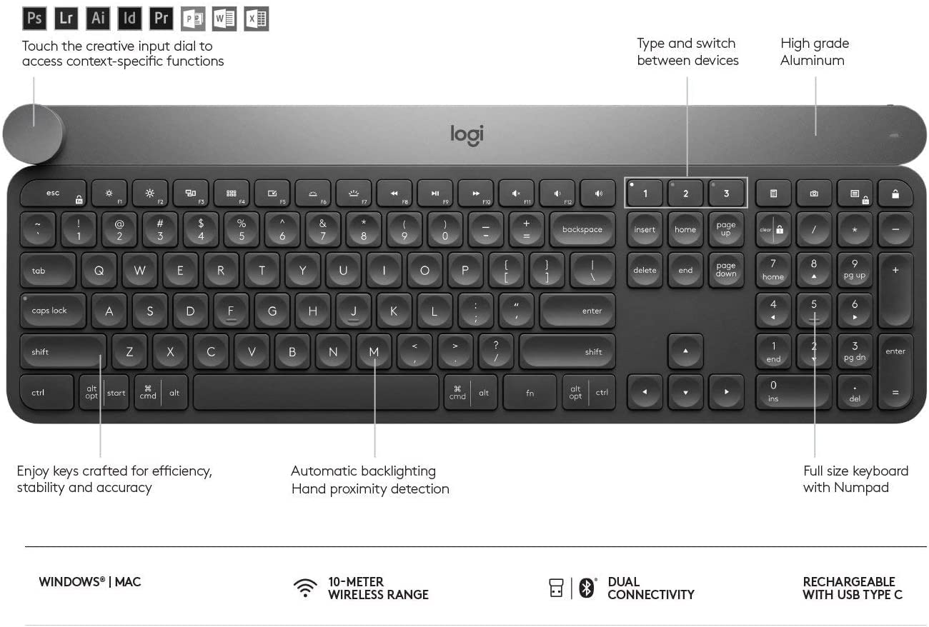 logitech-craft-kabellose-tastatur-qwertz-graphit-mit-drehregler image 3
