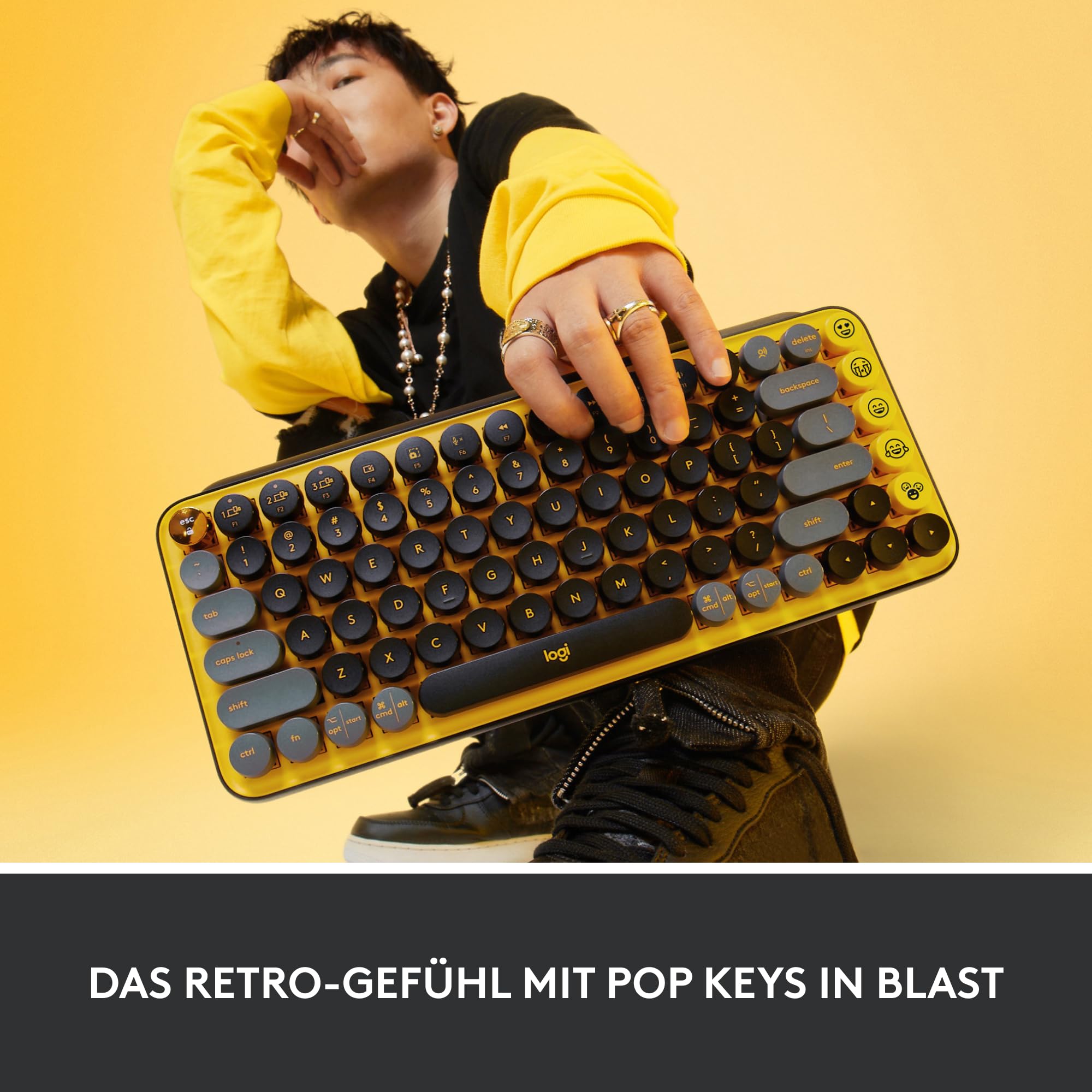 logitech-pop-keys-tastatur-blast-gelb-kabellos-mechanisch-emoji image 2