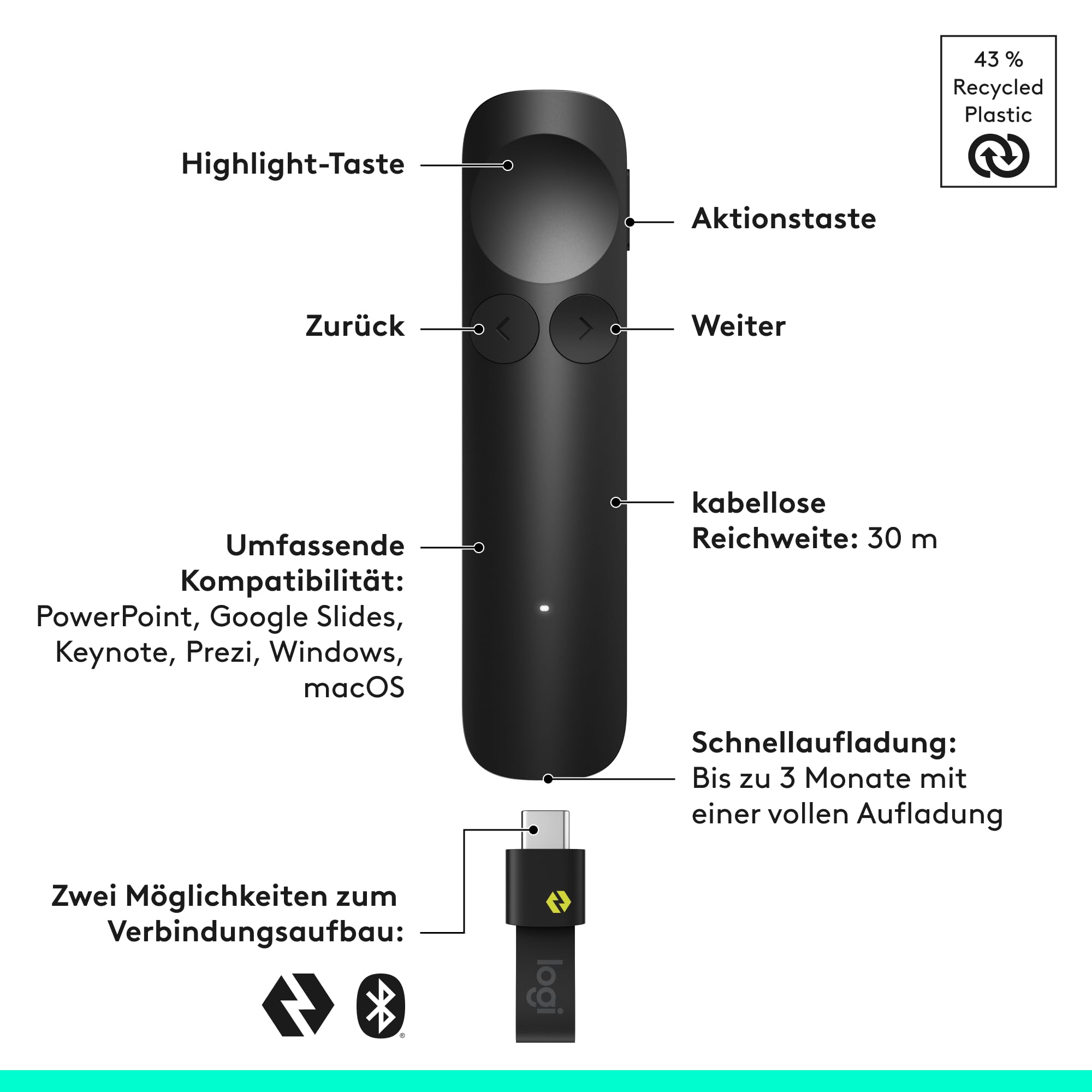 logitech-spotlight-2-presenter-schwarz-bluetooth image 2