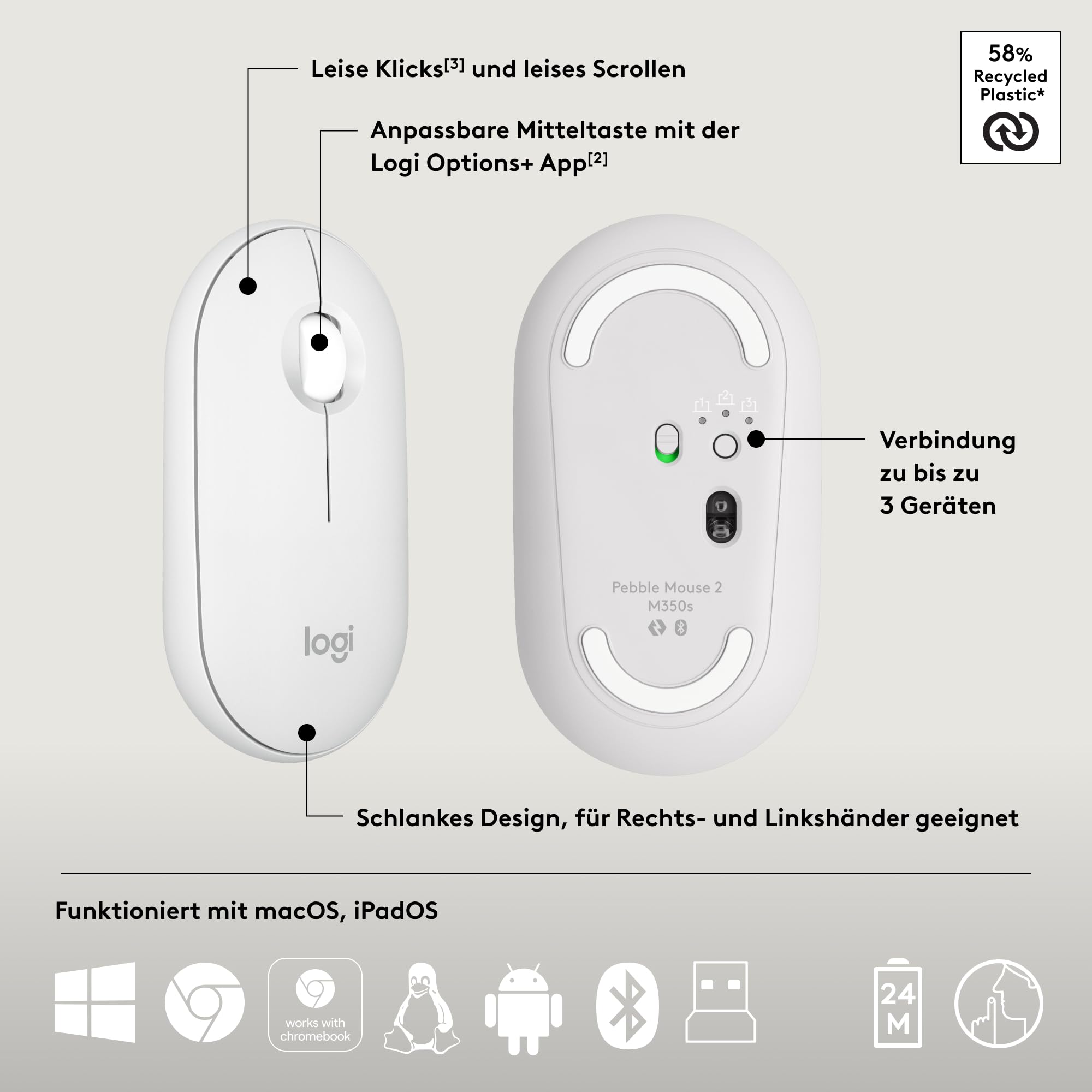 logitech-pebble-2-combo-tastatur-maus-qwertz-wei image 7