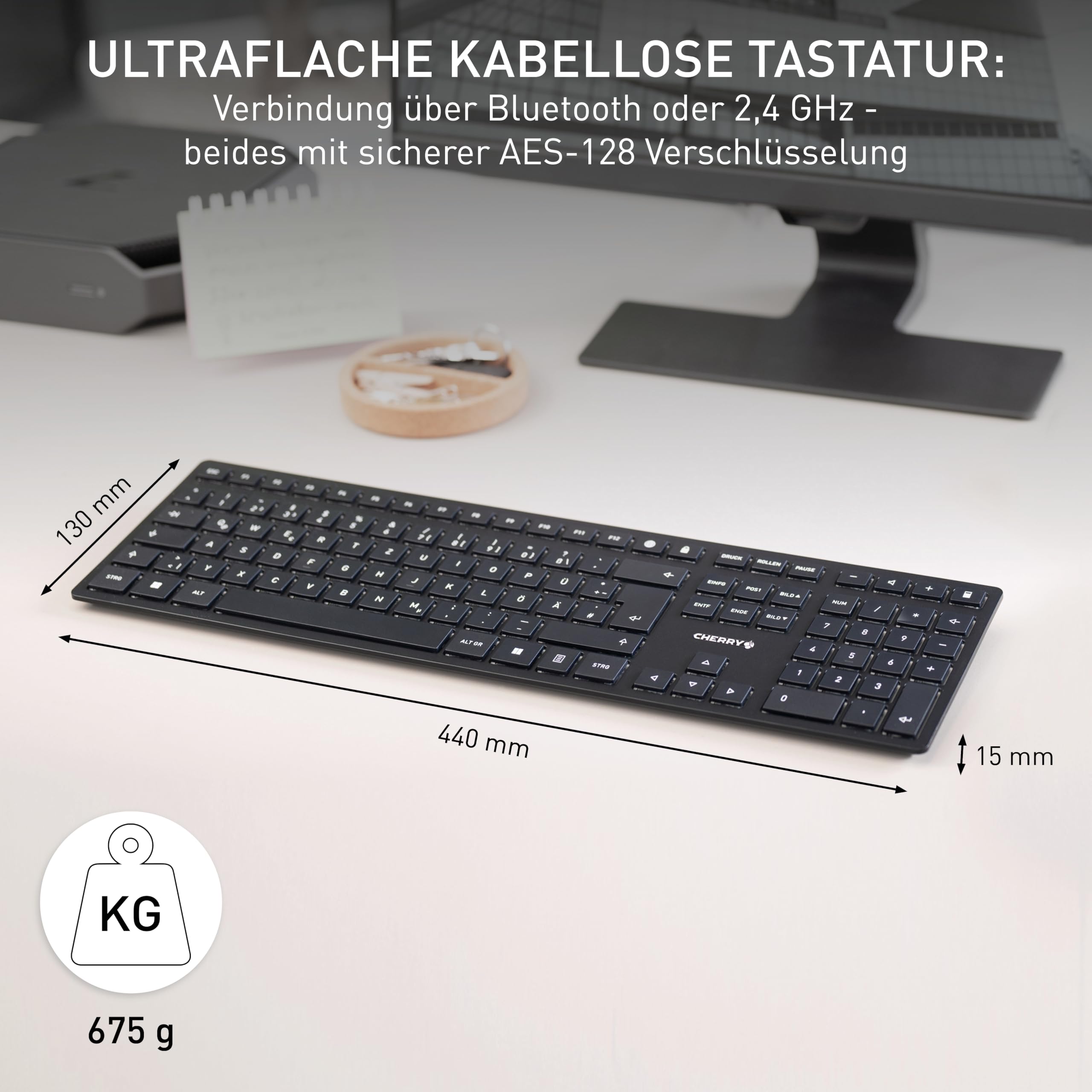 cherry-kw-9100-slim-tastatur-schwarz-grau-kabellos image 2